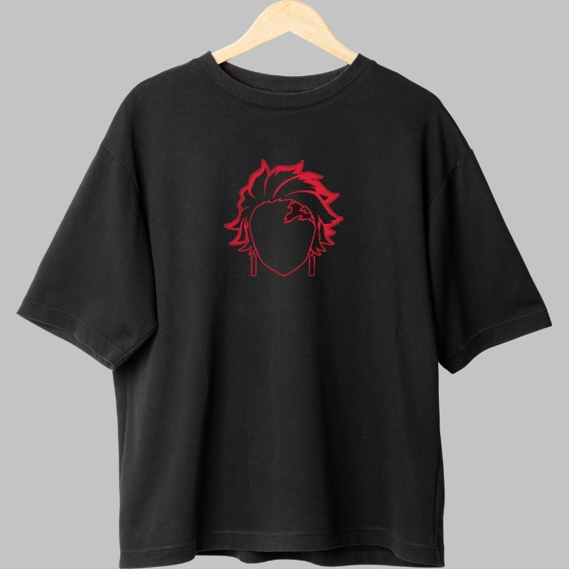 Tricou Anime Demon Slayer - Masca Fox Rage Fata