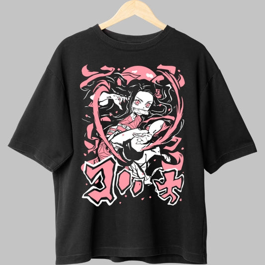 Tricou Anime Demon Slayer - Nezuko Blood Art Impact fata