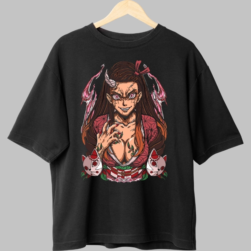 Tricou Anime Demon Slayer - Nezuko Forma Demonica fata