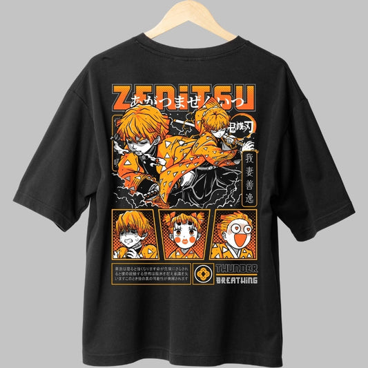 Tricou Anime Demon Slayer - Zenitsu Fulger Total Spate