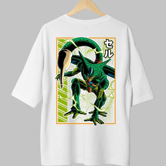 Tricou Anime Dragon Ball -Cell Forma Perfecta alb fata