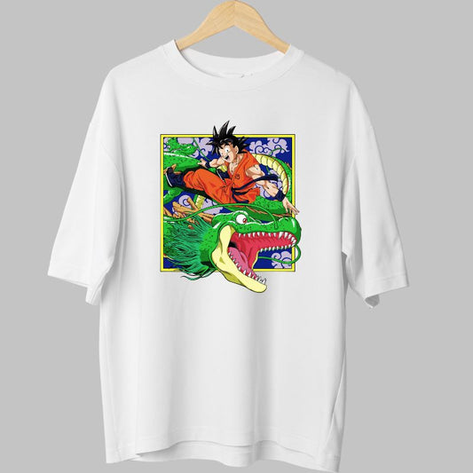 Tricou Anime Dragon Ball -Goku & Shenron Classic alb