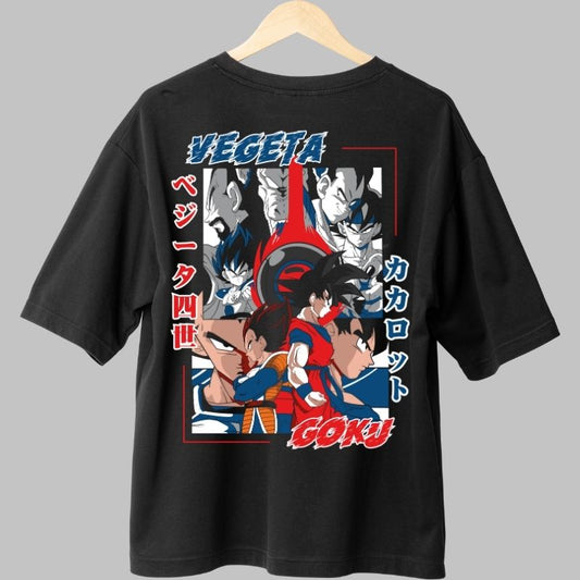 Tricou Anime Dragon Ball -Goku & Vegeta Rivalitate Etern negru fata