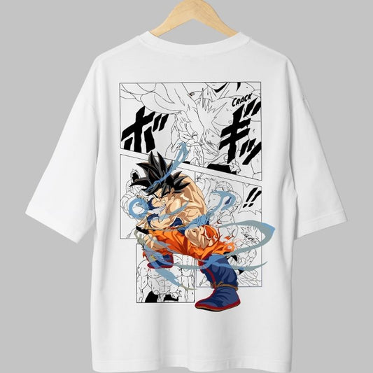 Tricou Anime Dragon Ball -Goku Manga Aura alb fata