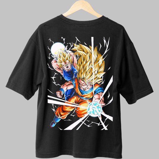 Tricou Anime Dragon Ball Goku si Gohan Super Saiyan spate