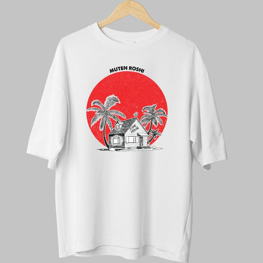 Tricou Anime Dragon Ball -Kame House Muten Roshi alb