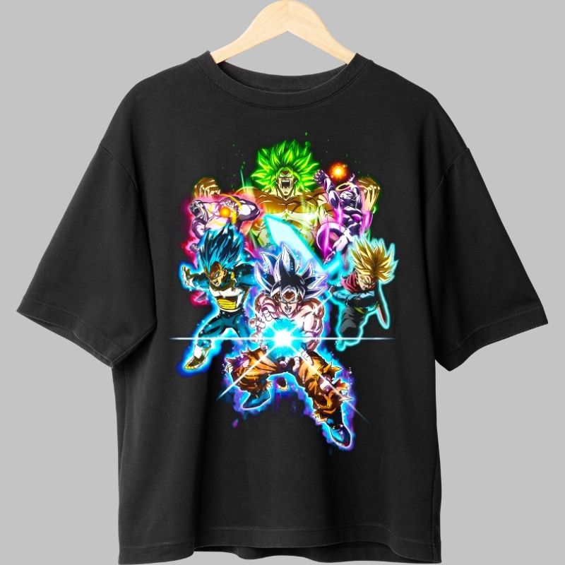 Tricou Anime Dragon Ball Super -Ultra Instinct & Rzboinici Legendari negru spate