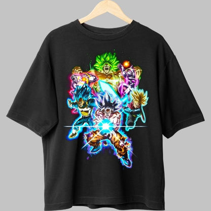Tricou Anime Dragon Ball Super -Ultra Instinct & Rzboinici Legendari negru spate
