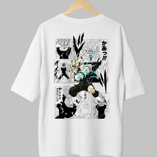 Tricou Anime Dragon Ball -Vegeta Lightning Power alb fata