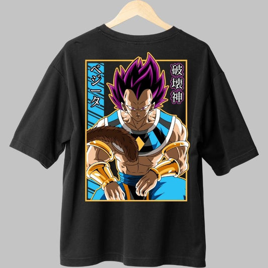 Tricou Anime Dragon Ball -Vegeta Zeu al Distrugerii negru fata