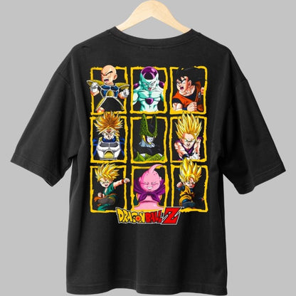 Tricou Anime Dragon Ball Z -Colaj Eroi si Villaini negru fata