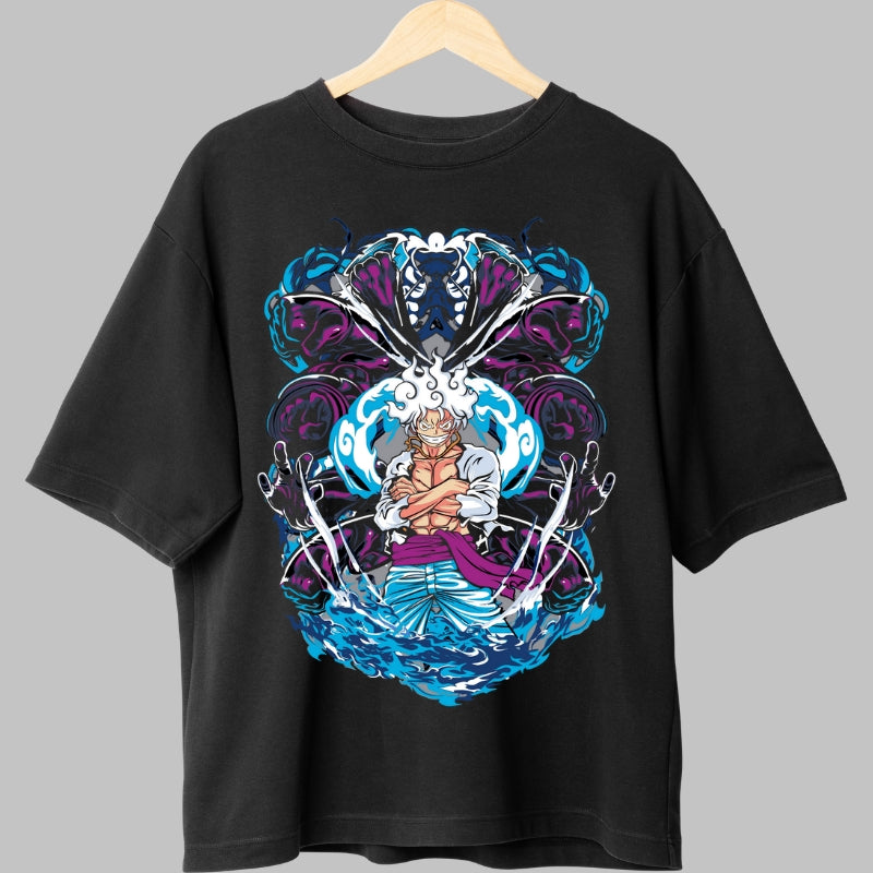 Tricou Anime One Piece - Luffy Gear Fifth Ascensiune Divina fata