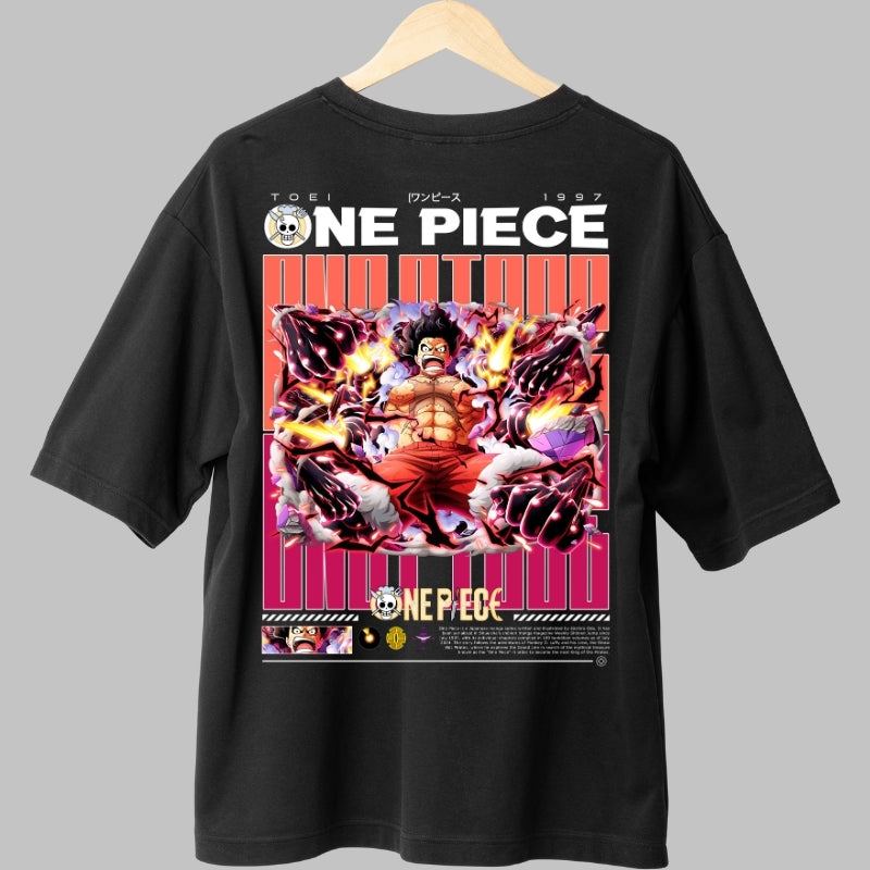 Tricou Anime One Piece - Luffy Gear Fourth Full Power spate
