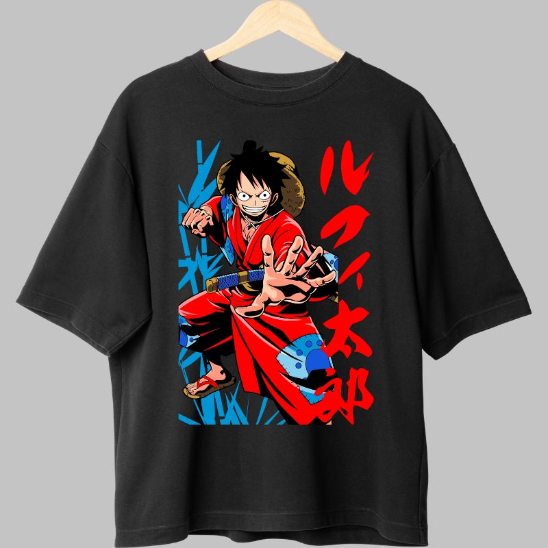 Tricou Anime One Piece - Luffy Samurai Warrior fata