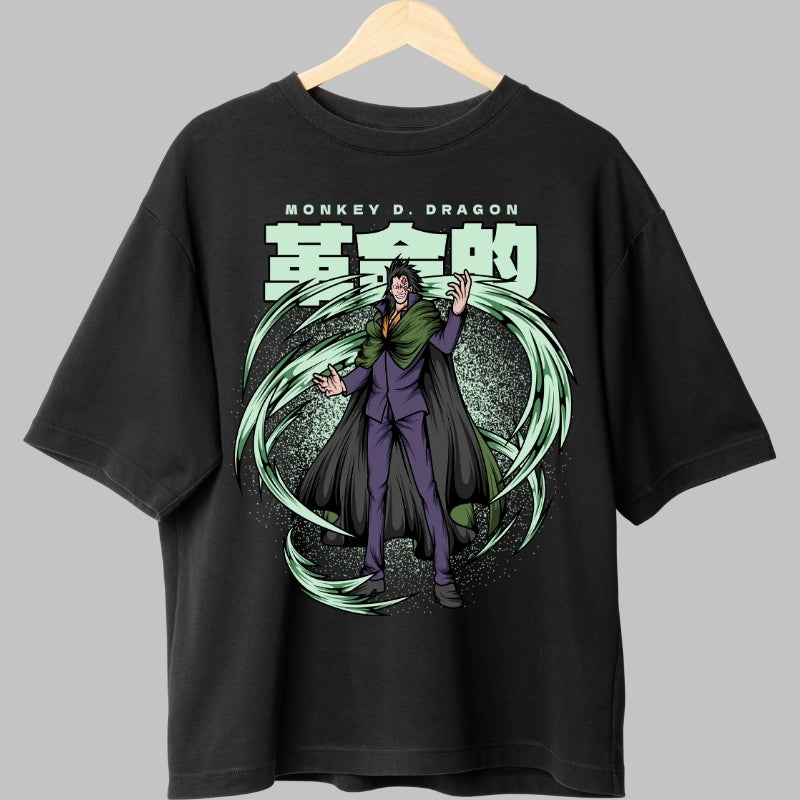 Tricou Anime One Piece - Monkey D. Dragon Rebel Wind Force fata