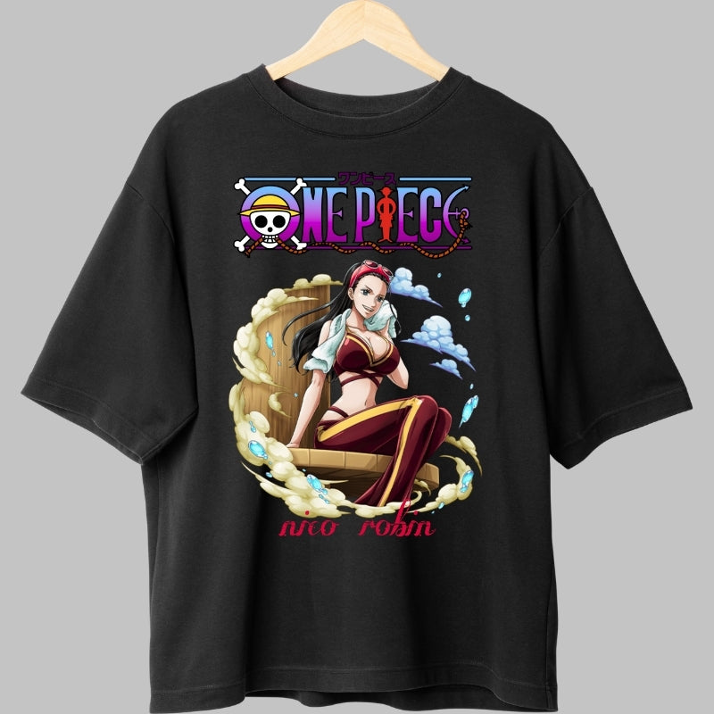 Tricou Anime One Piece - Nico Robin Elegant Power fata