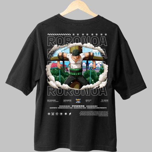 Tricou Anime One Piece - Roronoa Zoro Crucificat spate