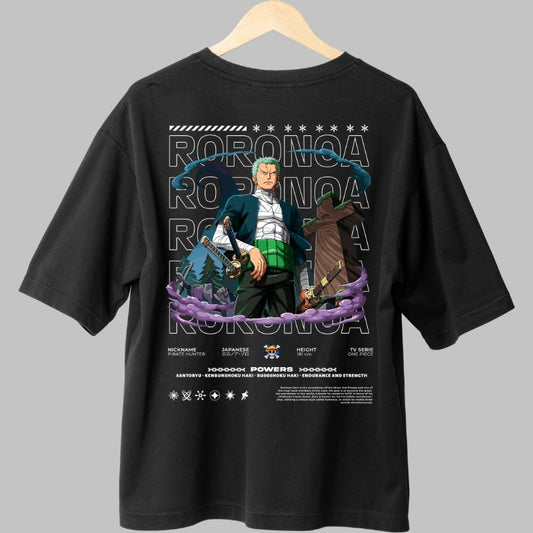 Tricou Anime One Piece - Roronoa Zoro Santoryu Power spate