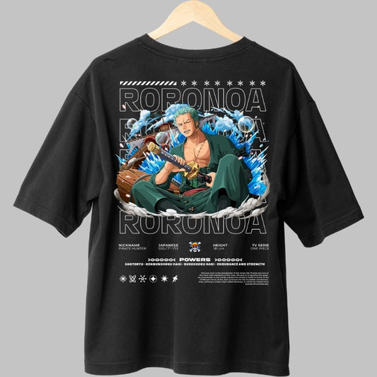 Tricou Anime One Piece - Roronoa Zoro Santoryu Strike spate
