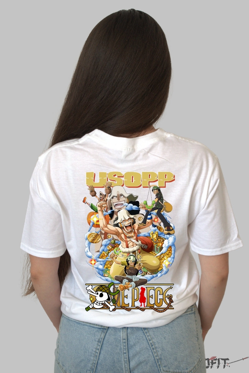 Tricou Anime One Piece - Usopp Regele Lunetistilor dama alb