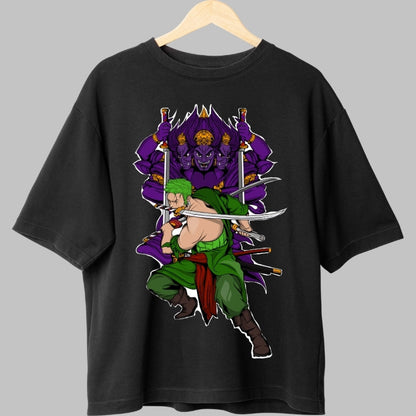 Tricou Anime One Piece - Zoro Asura Demon Slayer fata