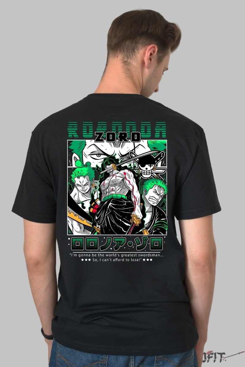 Tricou Anime One Piece - Zoro Sabia Onoarei barbat negru