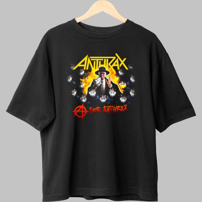 Tricou Anthrax - A for Anthrax fata negru