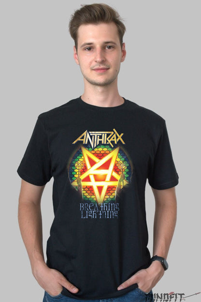 Tricou Anthrax - Breathing Lightning barbat negru