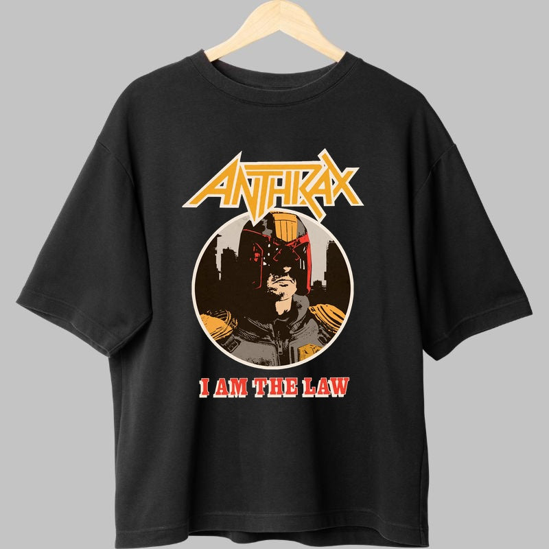 Tricou Anthrax - I Am The Law fata negru