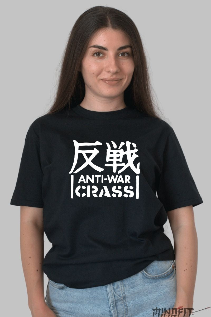 Tricou Anti-War Crass - Statement Punk Iconic fata negru
