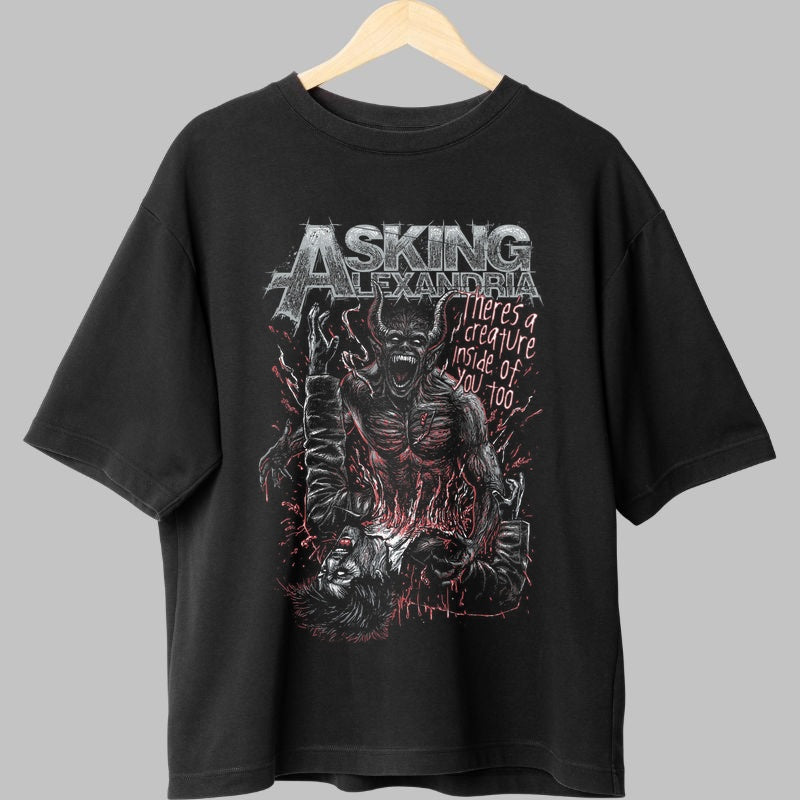 Tricou Asking Alexandria - There-s a Creature Inside fata negru