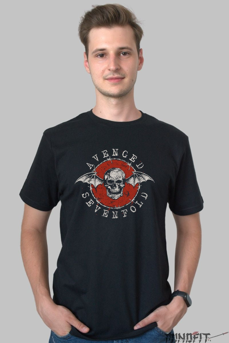 Tricou Avenged Sevenfold - Deathbat Emblem barbat negru