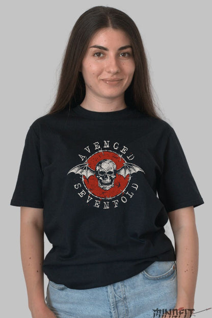 Tricou Avenged Sevenfold - Deathbat Emblem dama negru