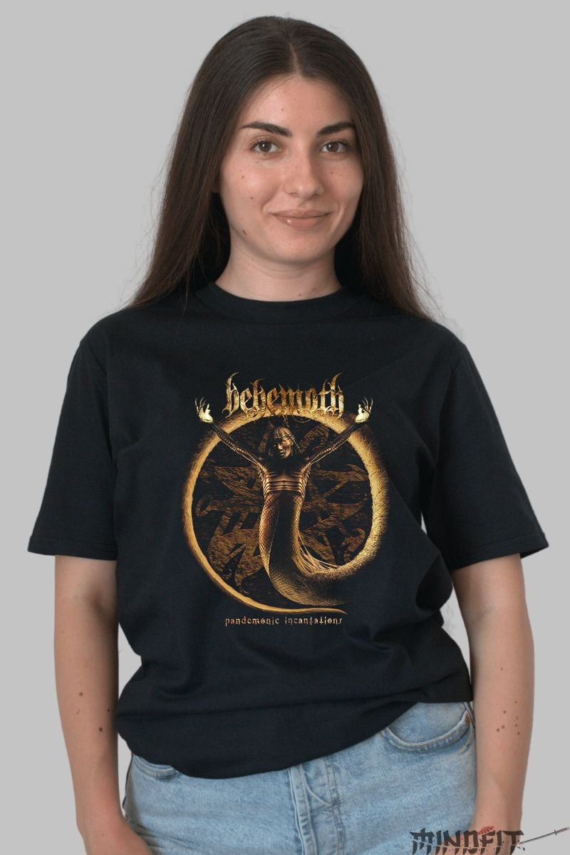 Tricou Behemoth - Pandemonic Incantations fata negru