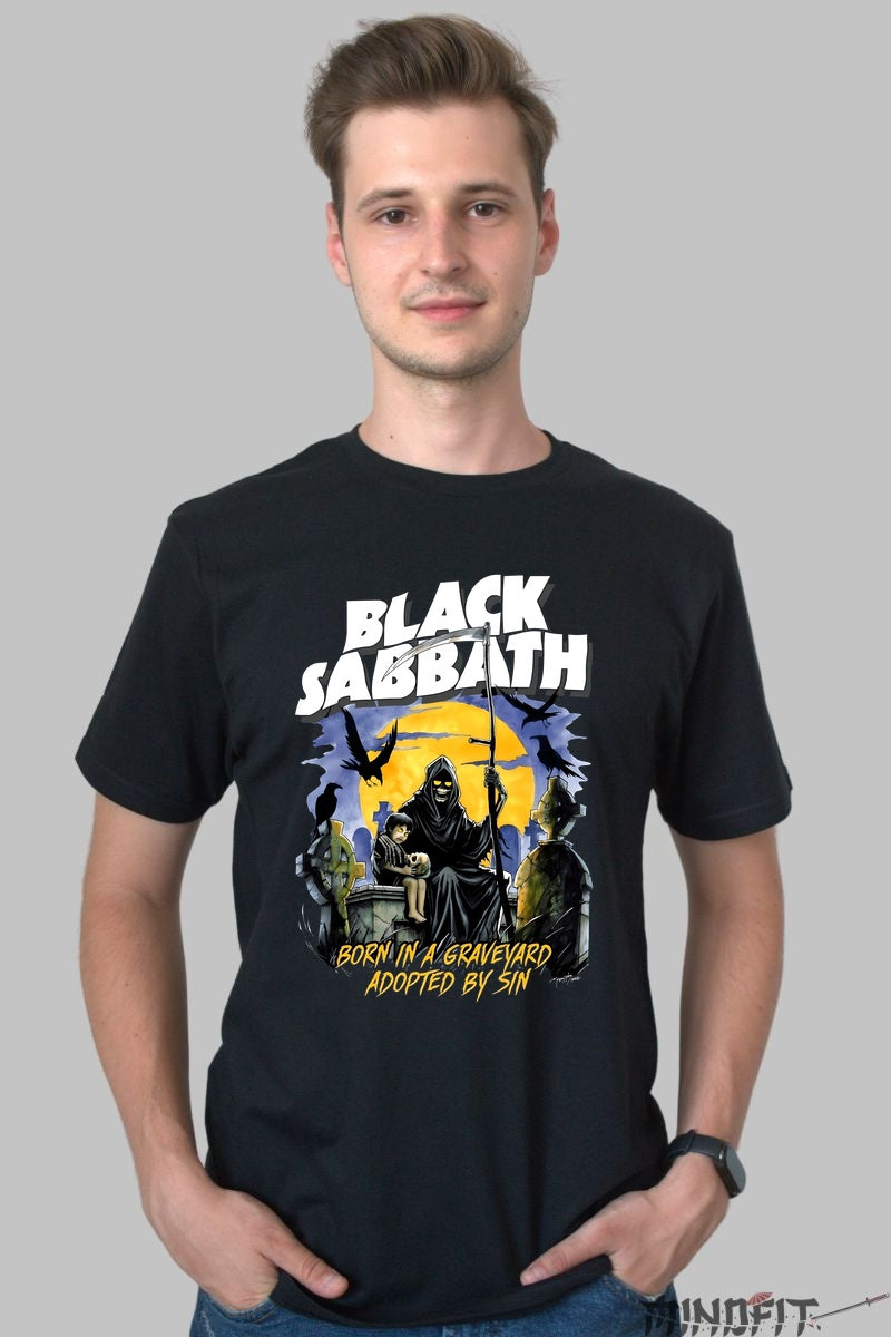 Tricou Black Sabbath - Born in a Graveyard barbat negru