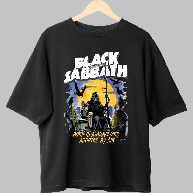 Tricou Black Sabbath - Born in a Graveyard fata