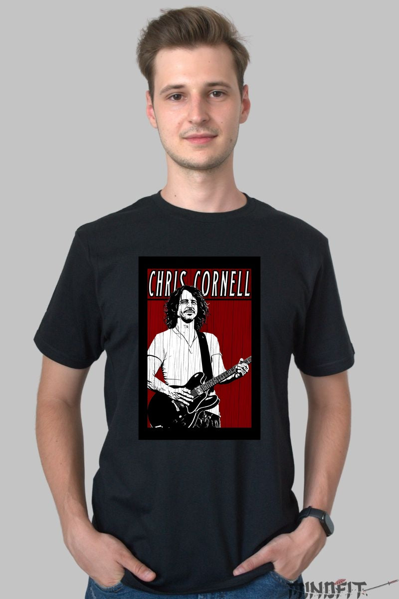 Tricou Chris Cornell - Grunge Legend Design barbat negru