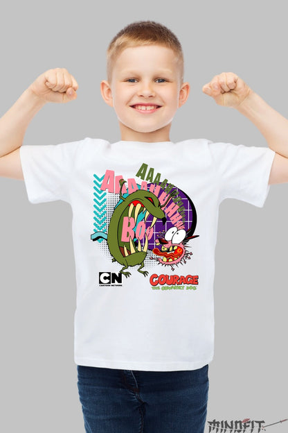 Tricou Courage the Cowardly Dog - Cartoon Network baiat alb
