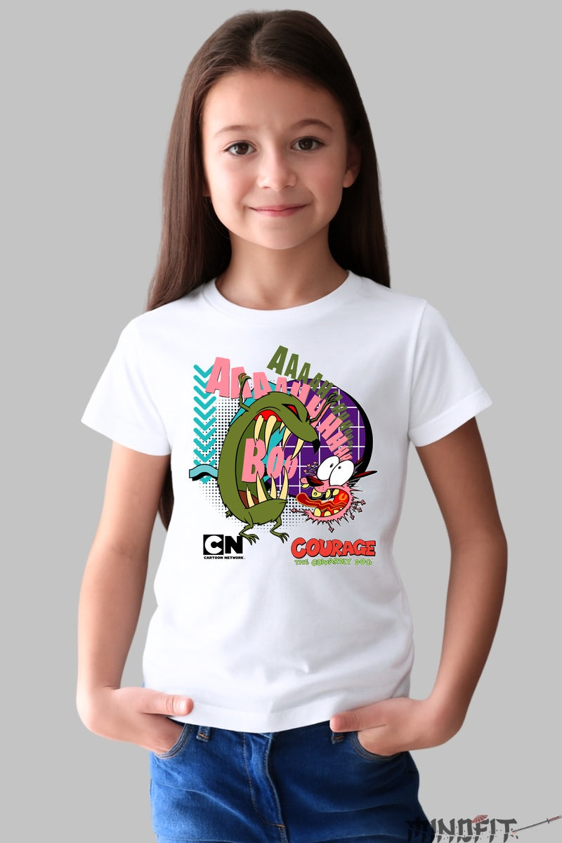 Tricou Courage the Cowardly Dog - Cartoon Network fata alb