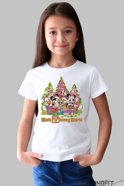 Tricou De Craciun Copii - Echipa Disney in Spirit Festiv fata alb