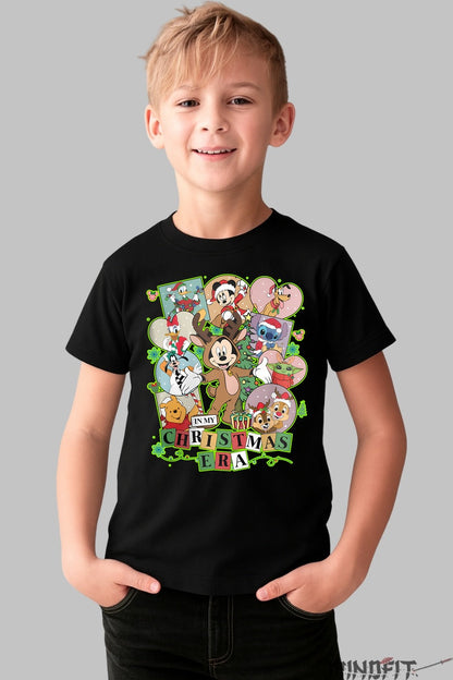 Tricou De Craciun Copii - Eroii Animati In Sarbatoare baiat negru