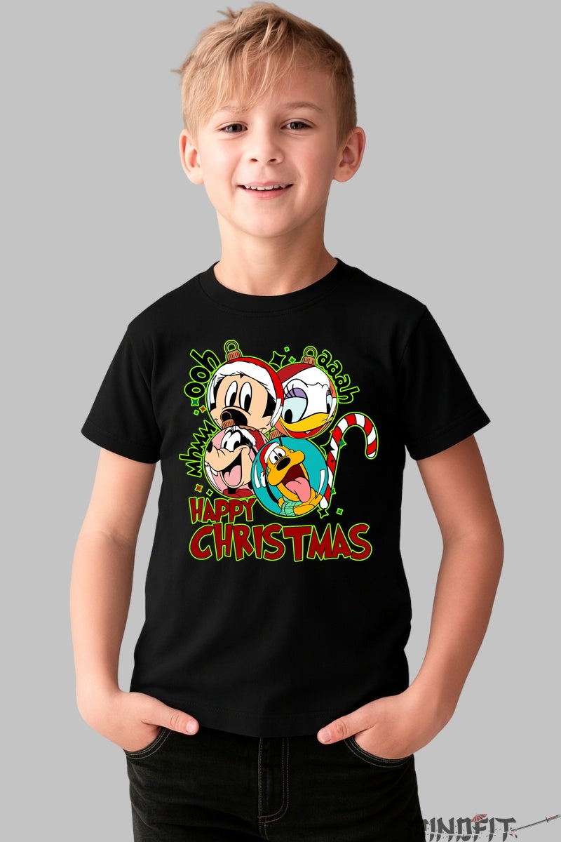 Tricou De Craciun Copii - Gasca Vesela de Sarbatori baiat negru