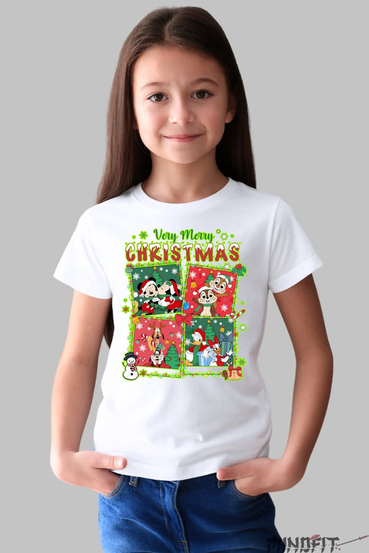 Tricou De Craciun Copii - Personaje Clasice In Sarbatoare fata alb