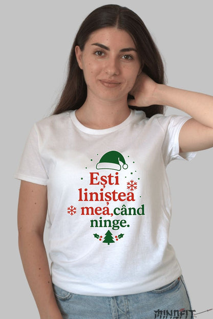 Tricou De Craciun - Esti Linistea Mea Cand Ninge barbat negru