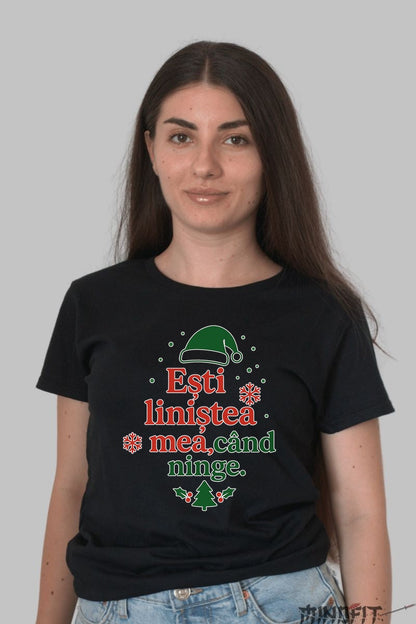 Tricou De Craciun - Esti Linistea Mea Cand Ninge barbat alb