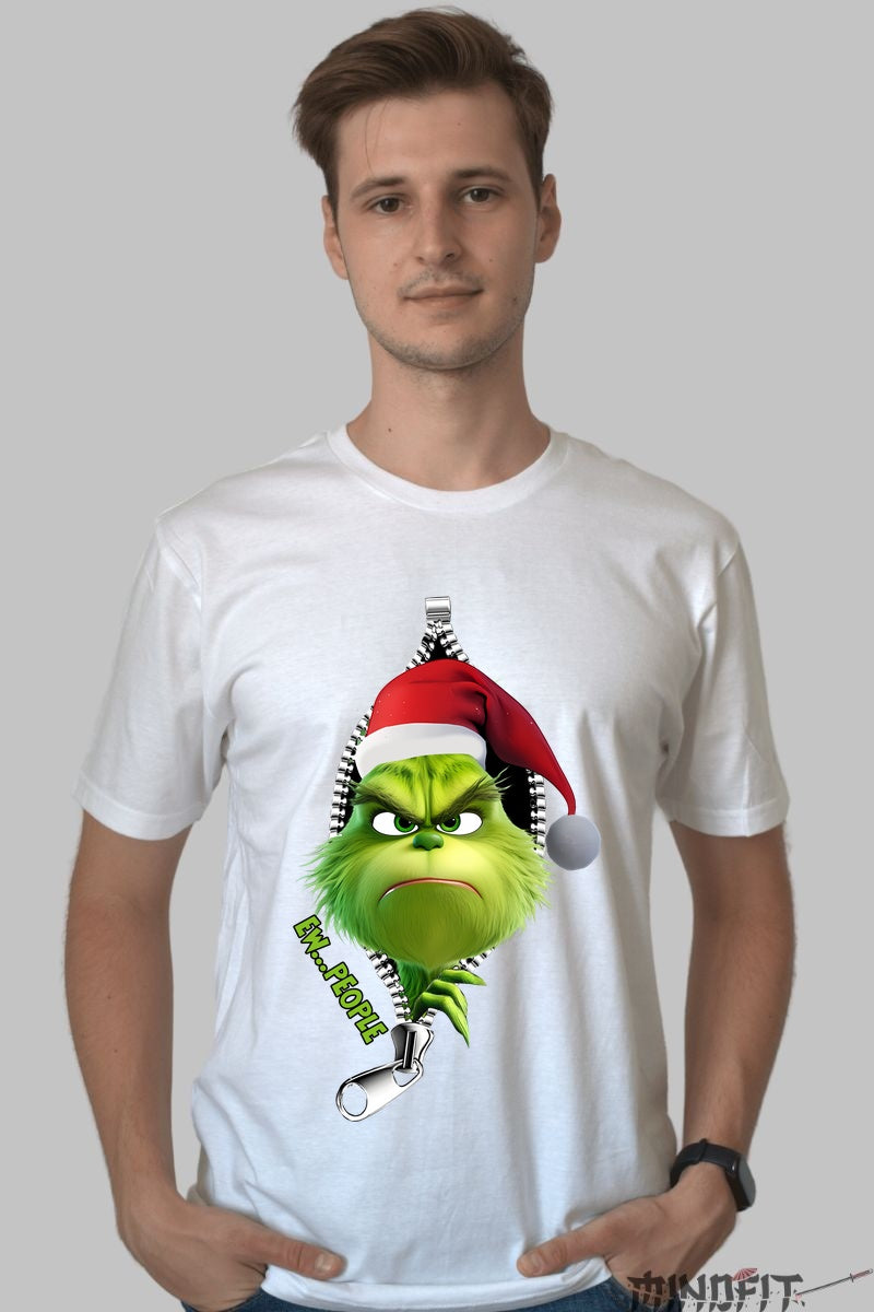 Tricou De Craciun - Grinch Sarbatorile Nu-Sunt-Pentru-Toti barbat alb