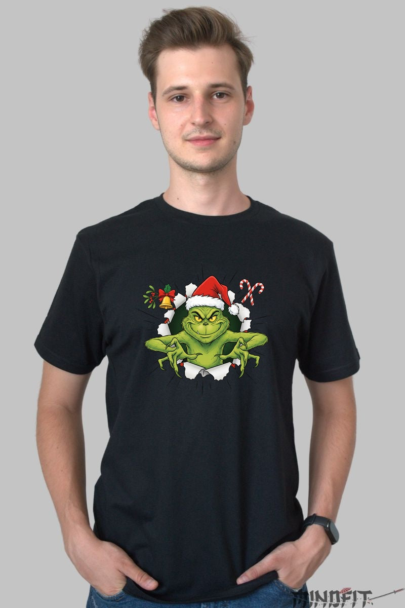 Tricou De Craciun - Grinch-ul Poznas barbat negru