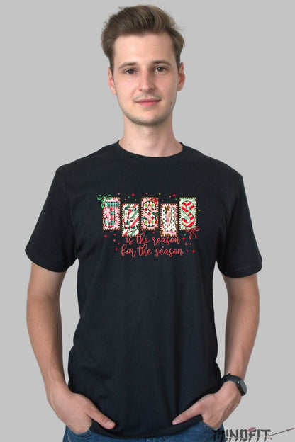 Tricou De Craciun - Jesus Is The Reason For The Season barbat negru