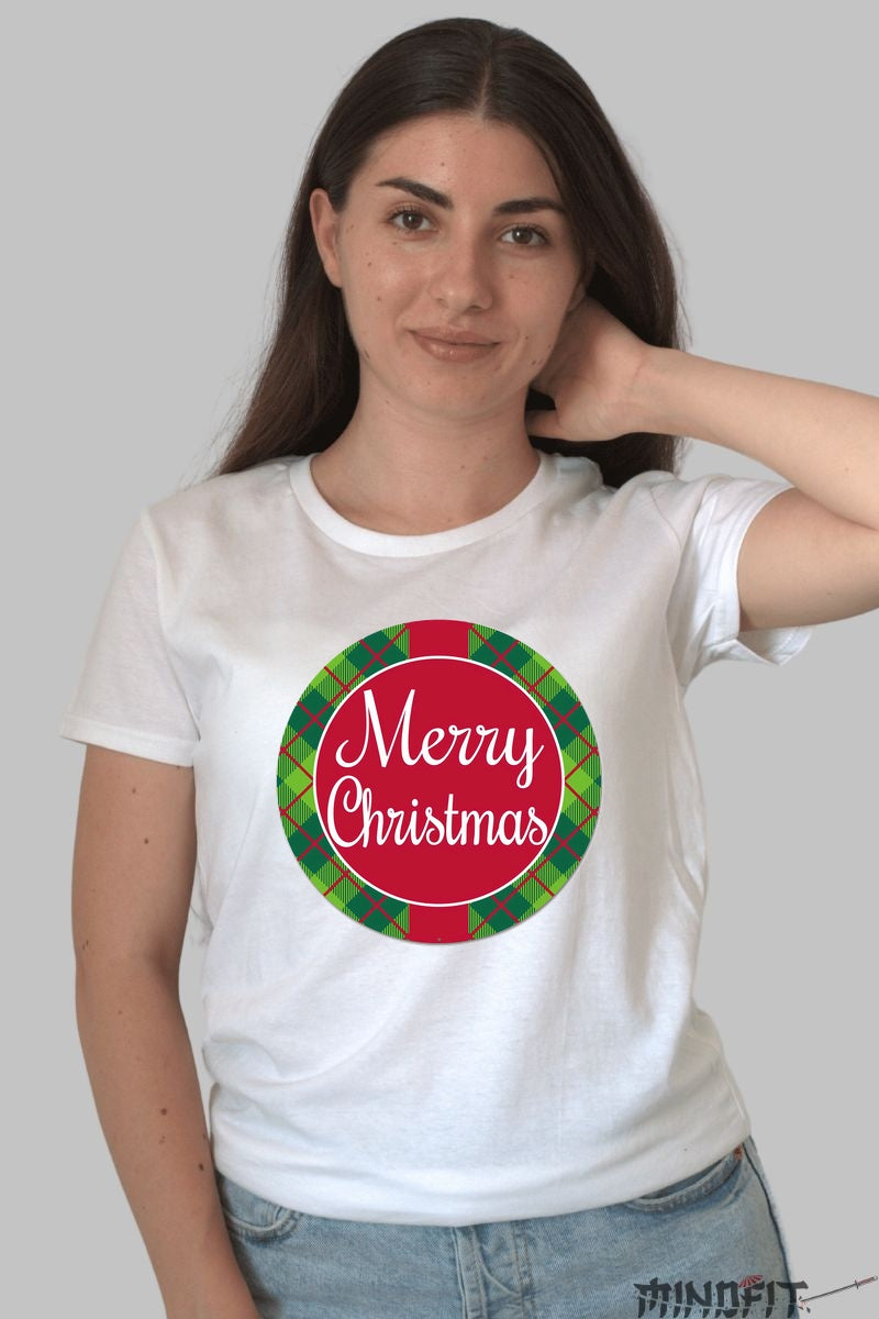 Tricou De Craciun - Merry Christmas Clasic dama alb