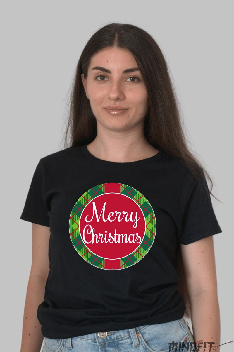 Tricou De Craciun - Merry Christmas Clasic dama negru
